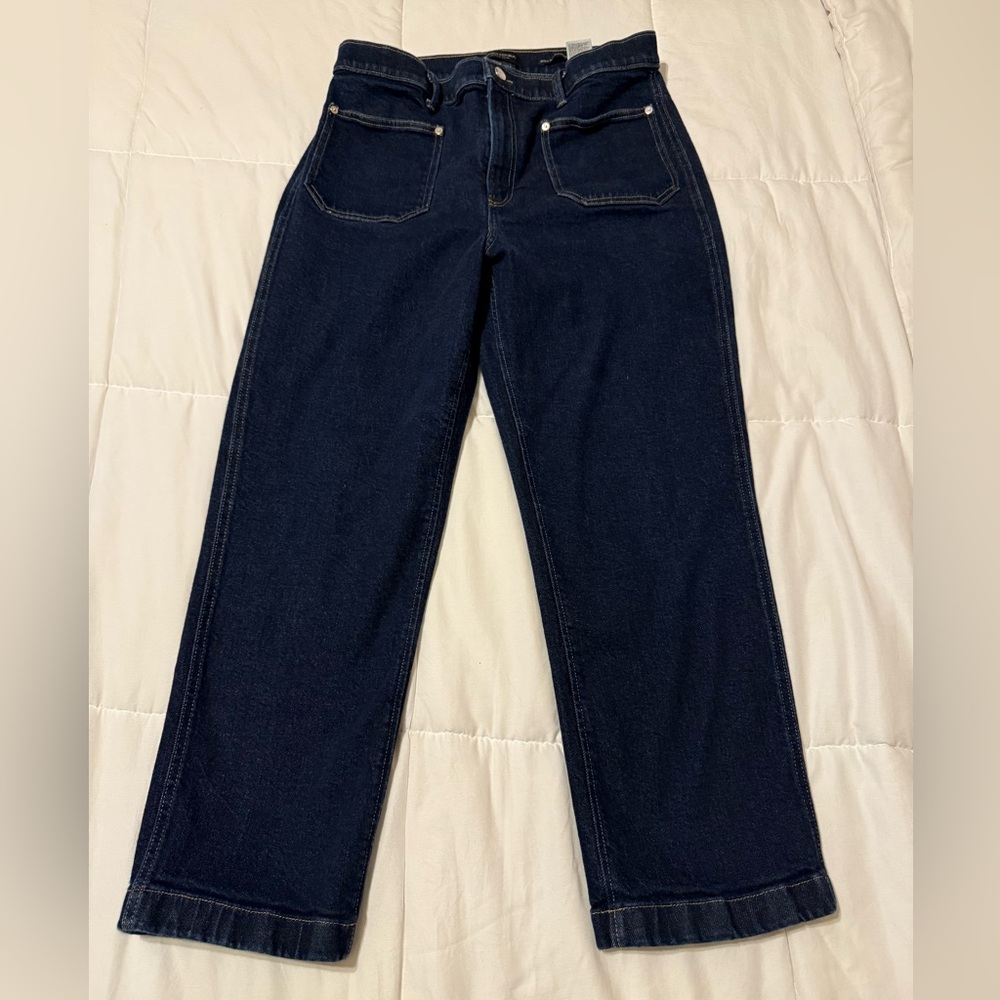 Banana Republic High rise straight leg dark wash